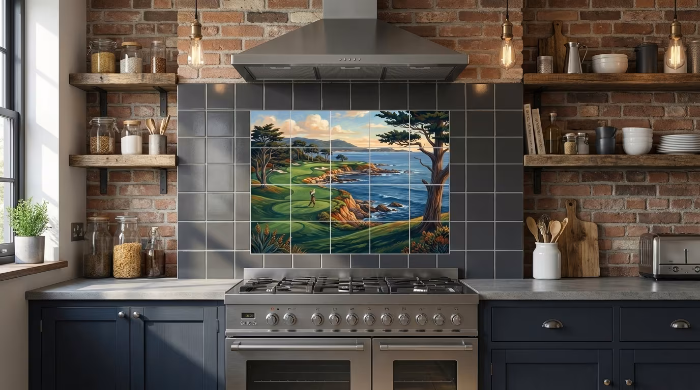 7th At Pebble Beach - Tile Mural - Image 2