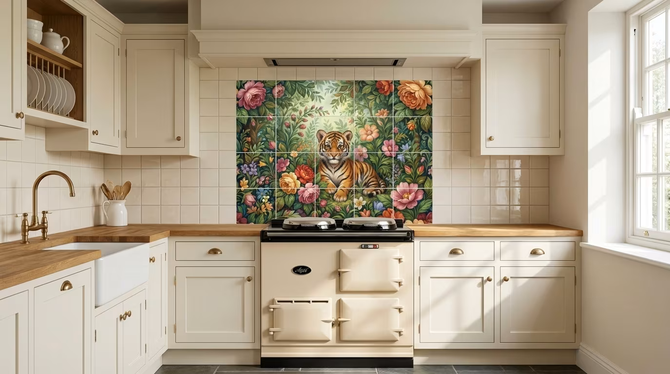 A Little Tiger - Tile Mural - Image 2