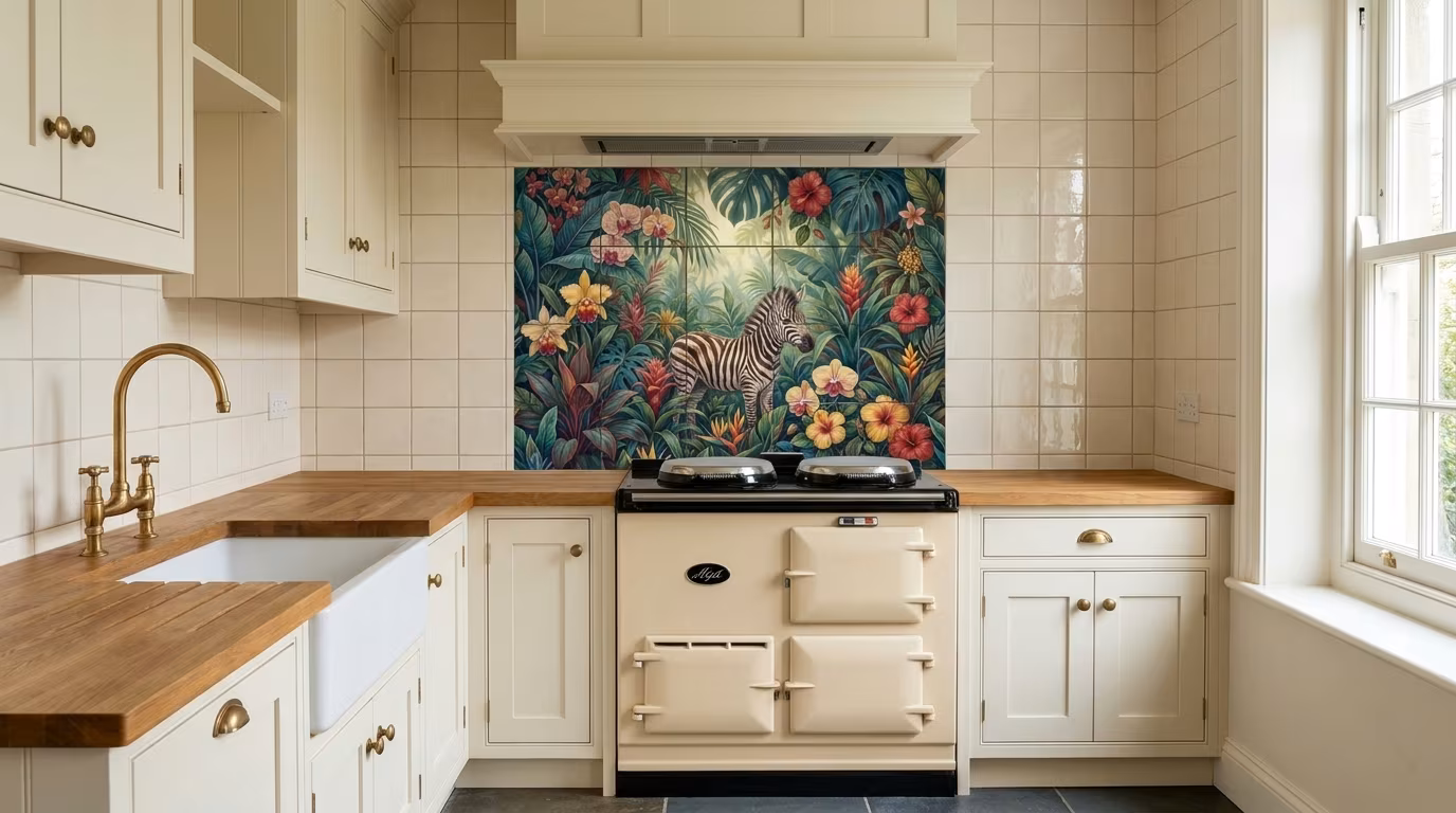 A Little Zebra tile mural