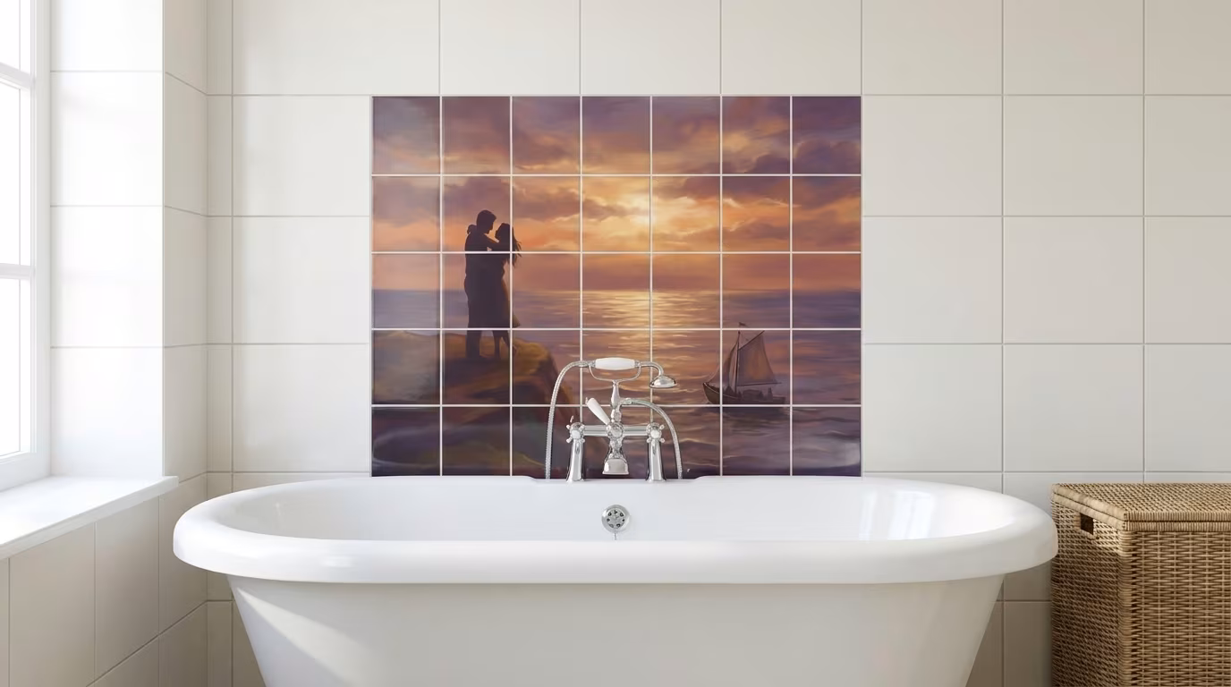 A Lovers Sunset - Tile Mural - Image 2