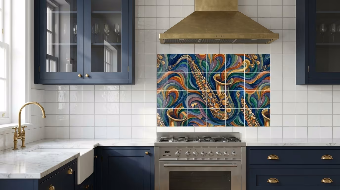 Abstract Sax - Tile Mural - Image 2