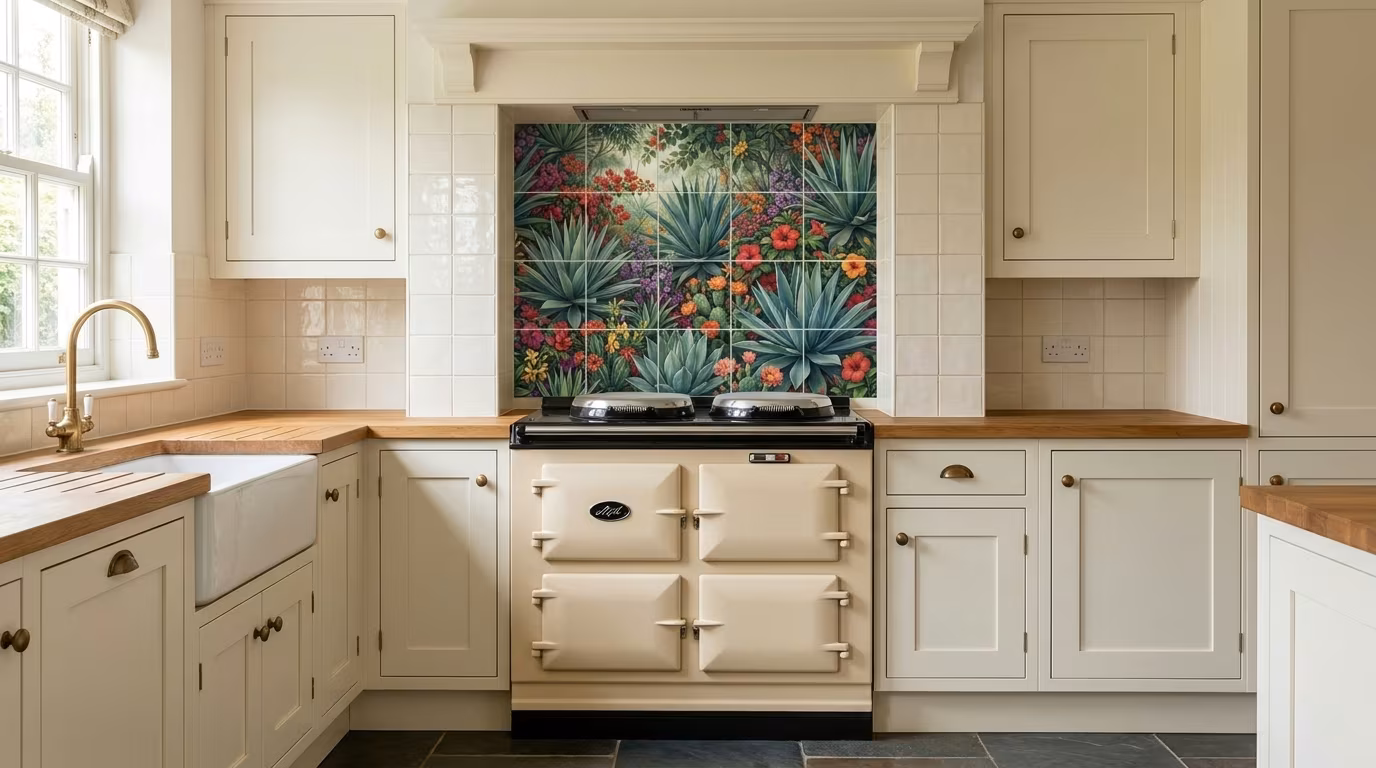 Agave tile mural