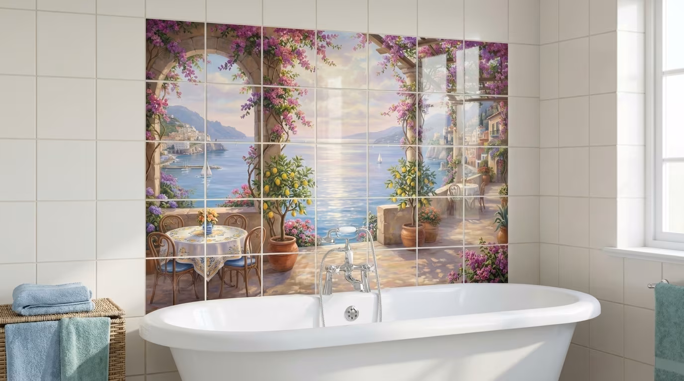 Amalfi Terrace tile mural