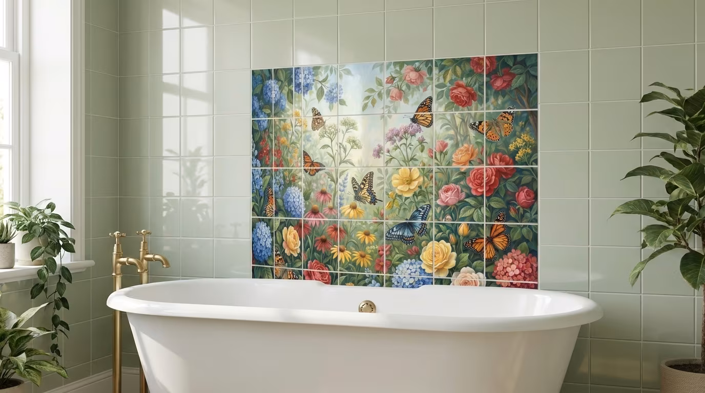 American Butterflies 2 - Tile Mural - Image 2