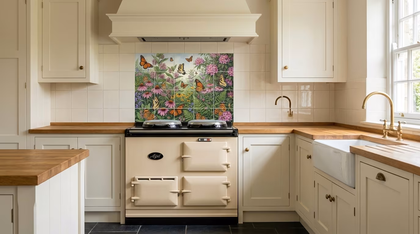 American Butterflies 3 tile mural