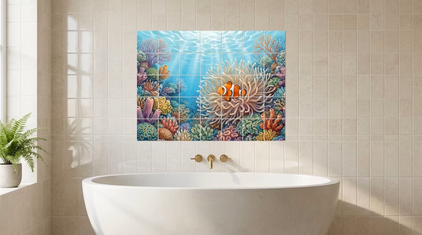 Anemone Clownfish - Tile Mural - Image 2