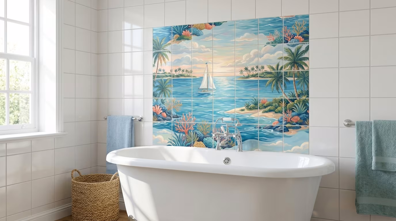 Bahama Sail tile mural