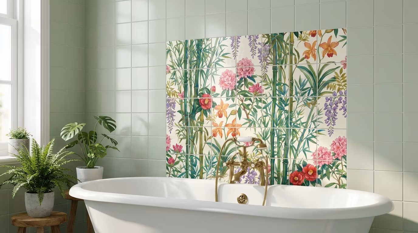 Bamboo II - Tile Mural - Image 2