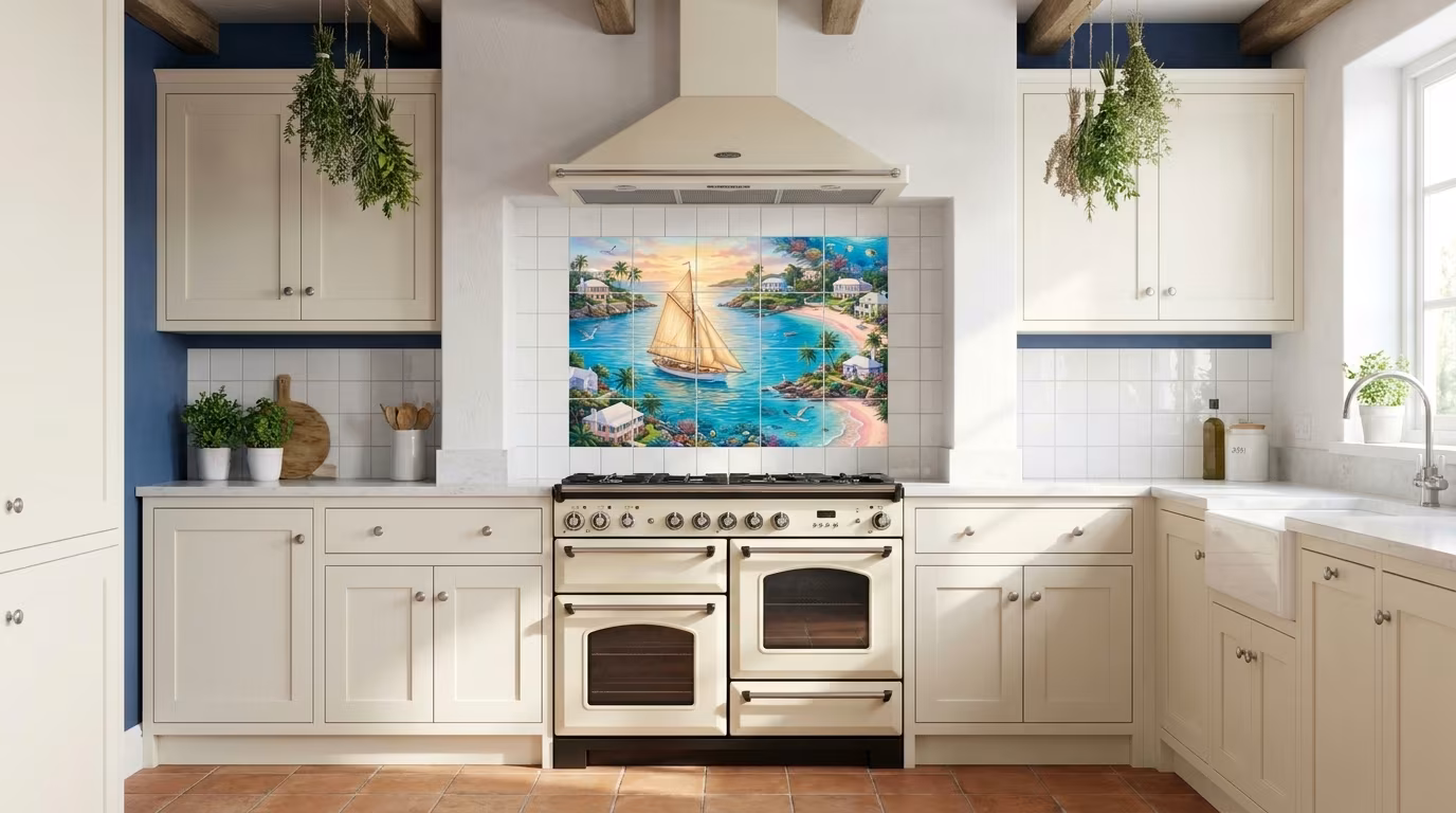 Bermuda Sail tile mural