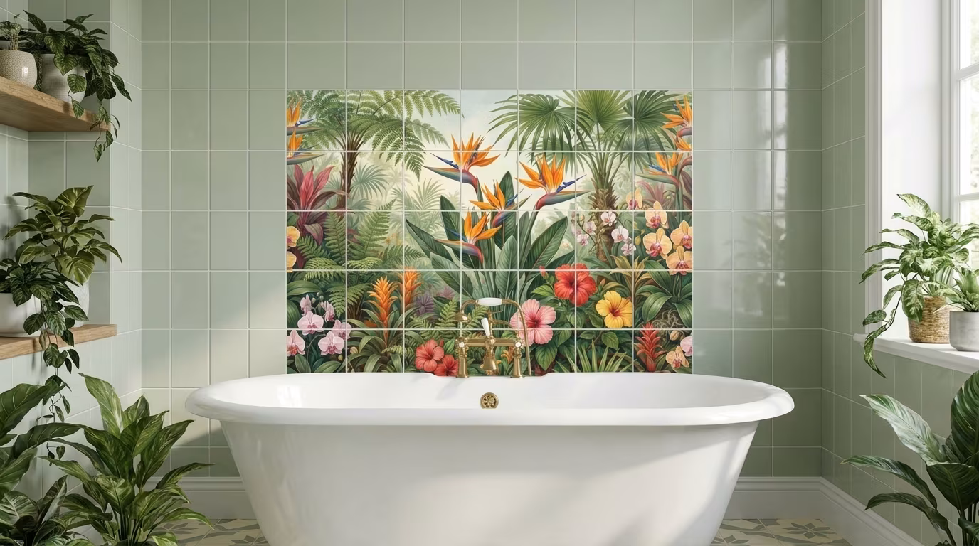 Bird of Paradise III tile mural