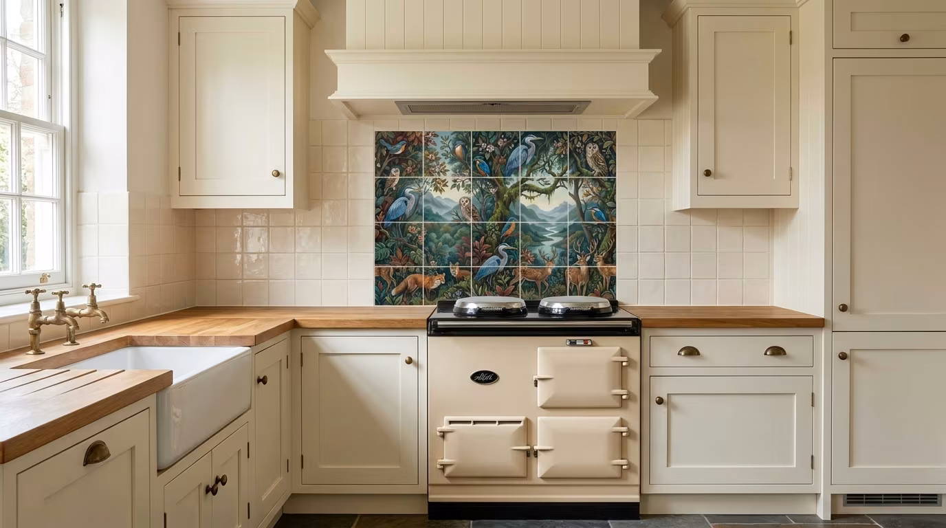 Birds of a Feather 2 tile mural