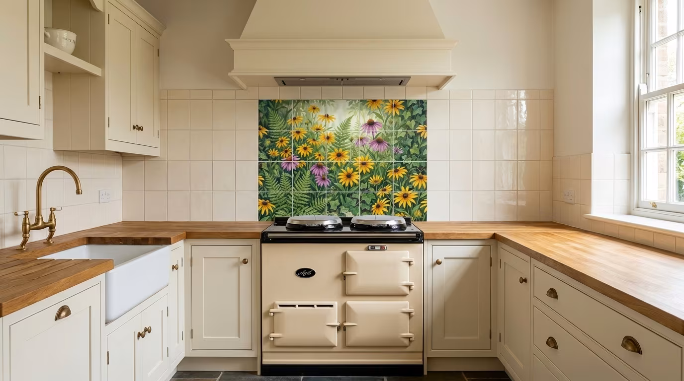 Blackeyed Susans tile mural