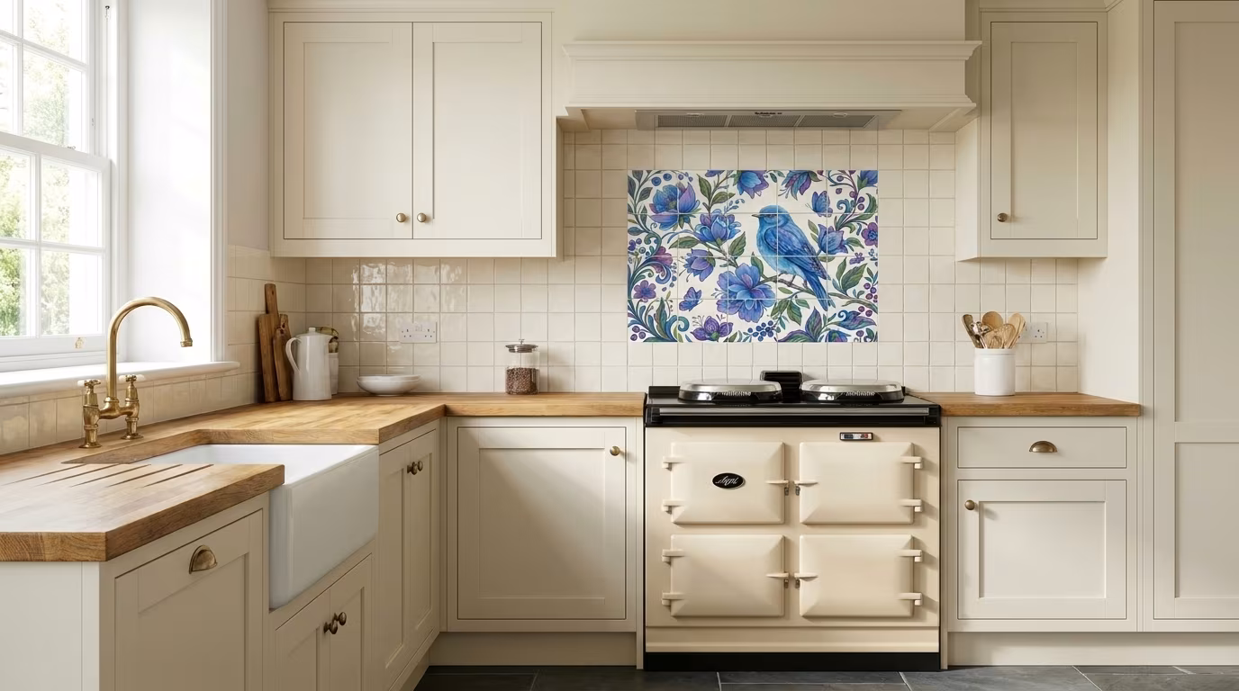 Bloom'n Blue - Tile Mural - Image 2