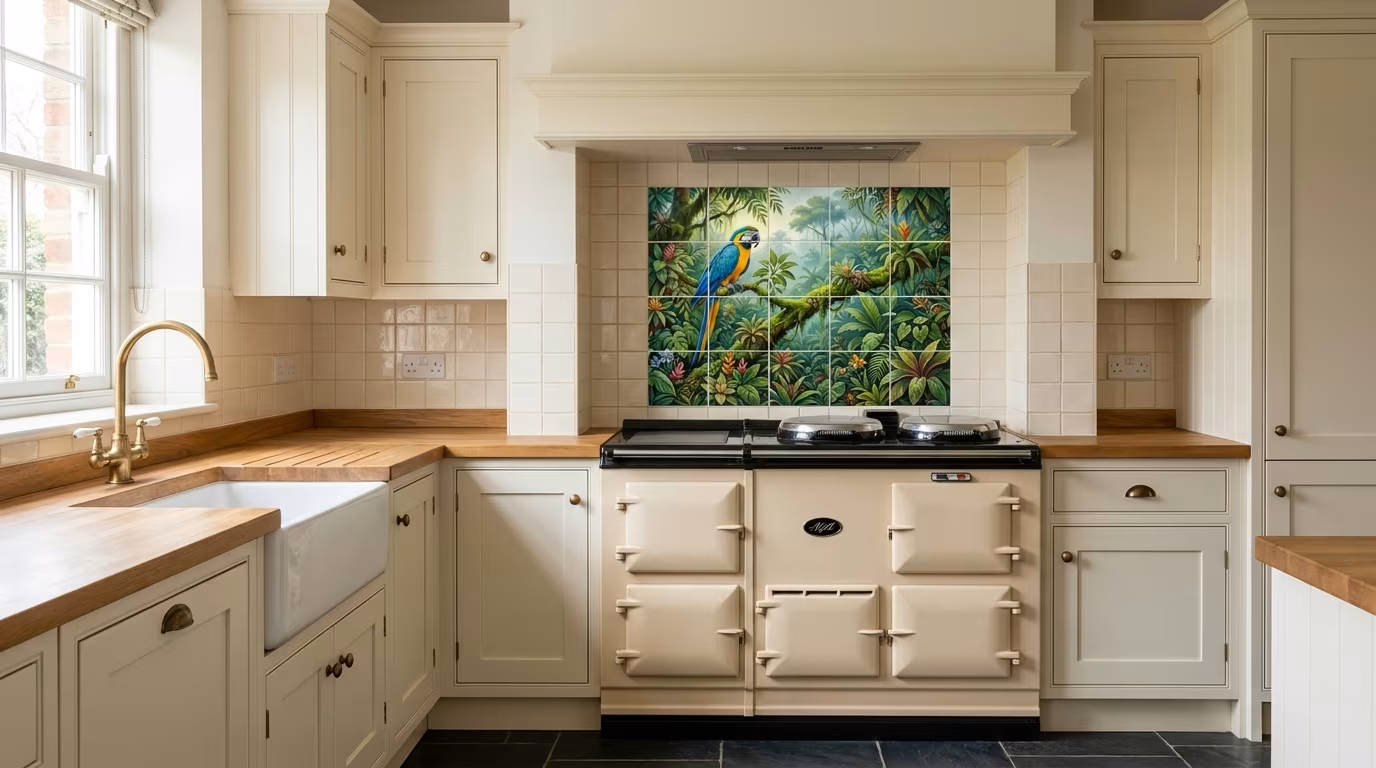 Blue and Yellow Macaw - Tile Mural - Image 2