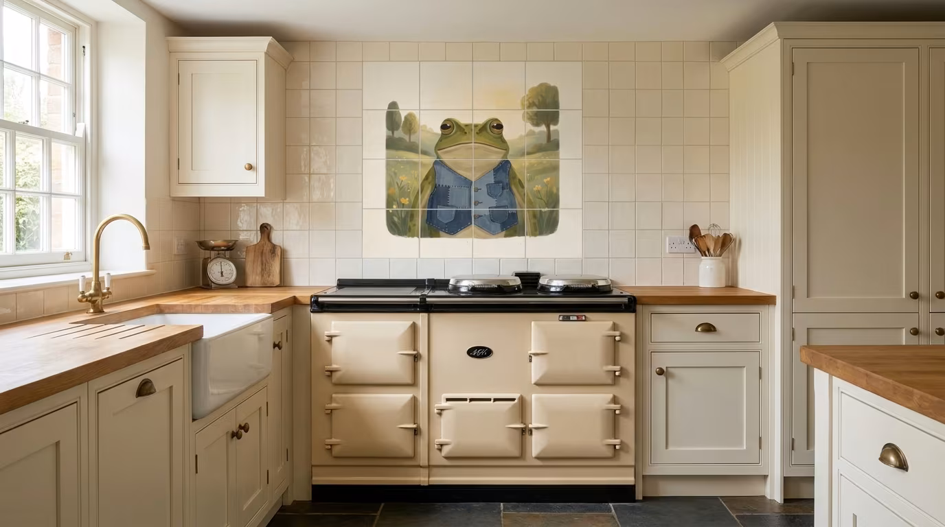 Blue Jean Frog accent tile