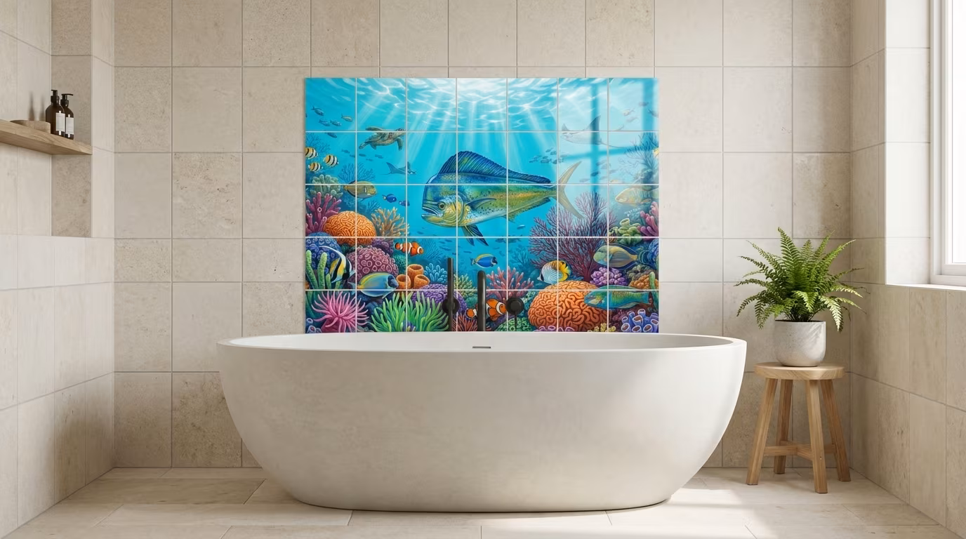 Blue Mahi - Tile Mural - Image 2