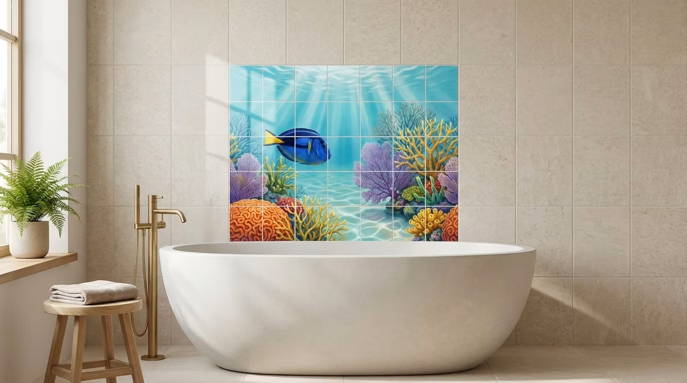 Blue Tang 1 - Tile Mural - Image 2