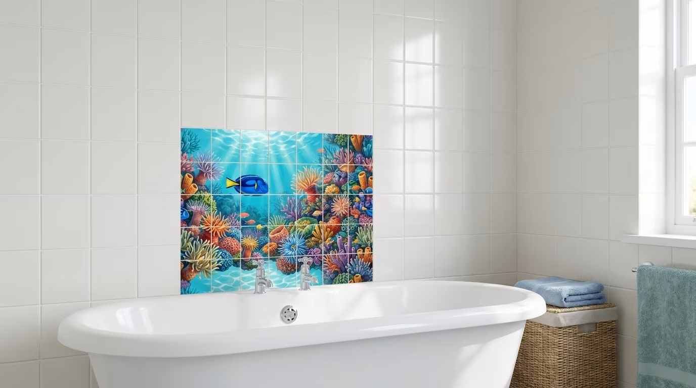 Blue Tang 2 - Tile Mural - Image 2