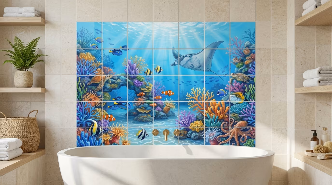 Blue Tango - Tile Mural - Image 2