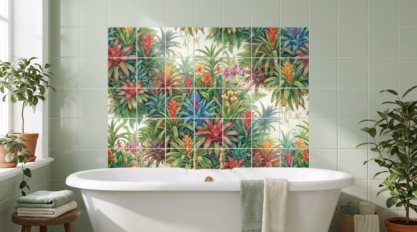 Bromeliad IV - Tile Mural - Image 2