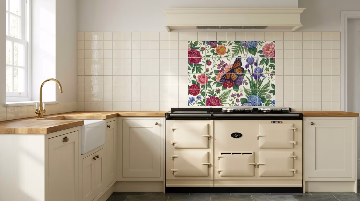Butterfly Square 2 - Tile Mural - Image 2