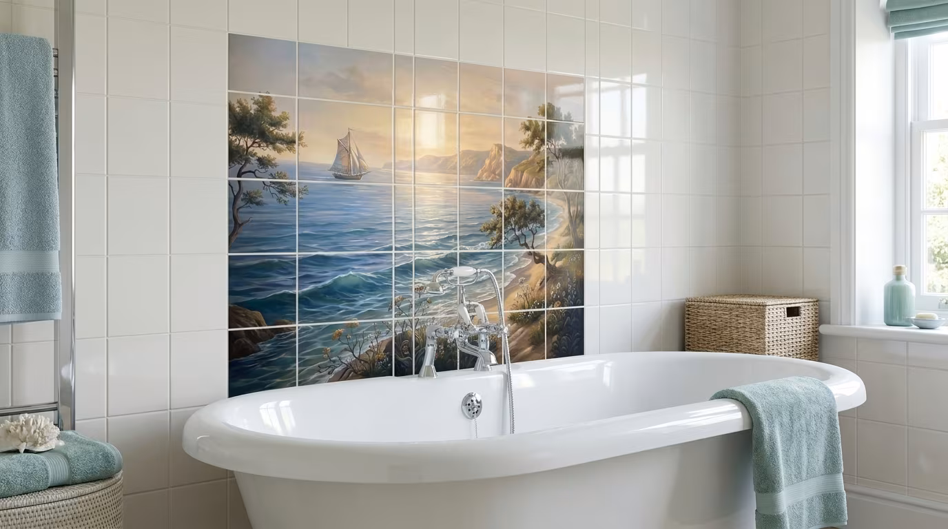 By The Sea 2 - Tile Mural - Image 2