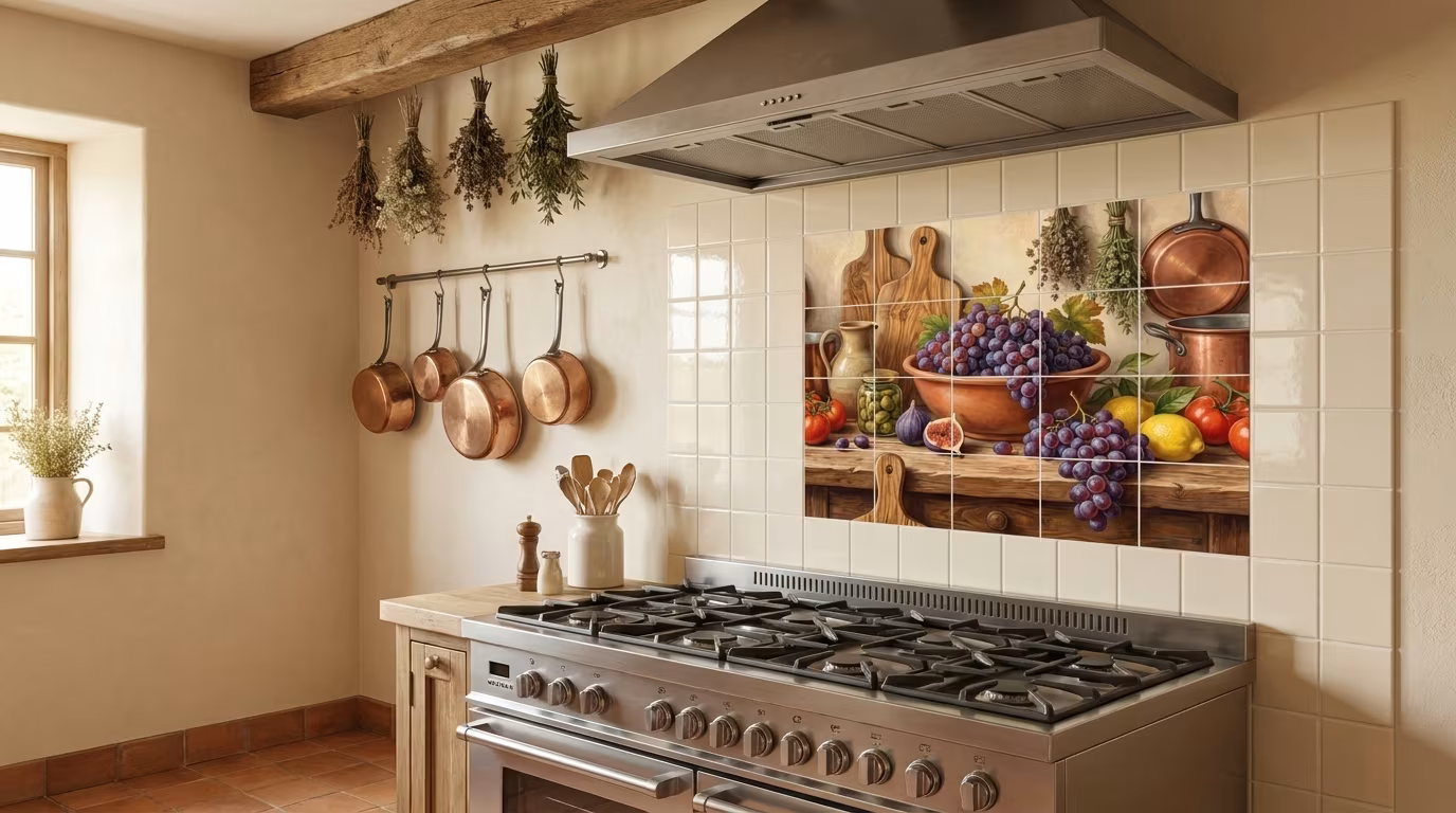 Cabernet Grapes 1 tile mural