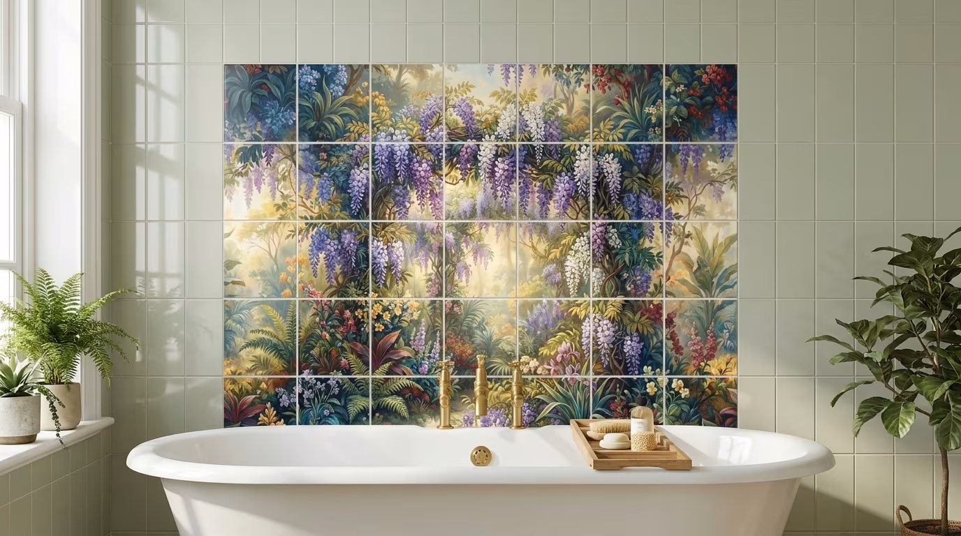 Carrnel Wisteria Arch tile mural