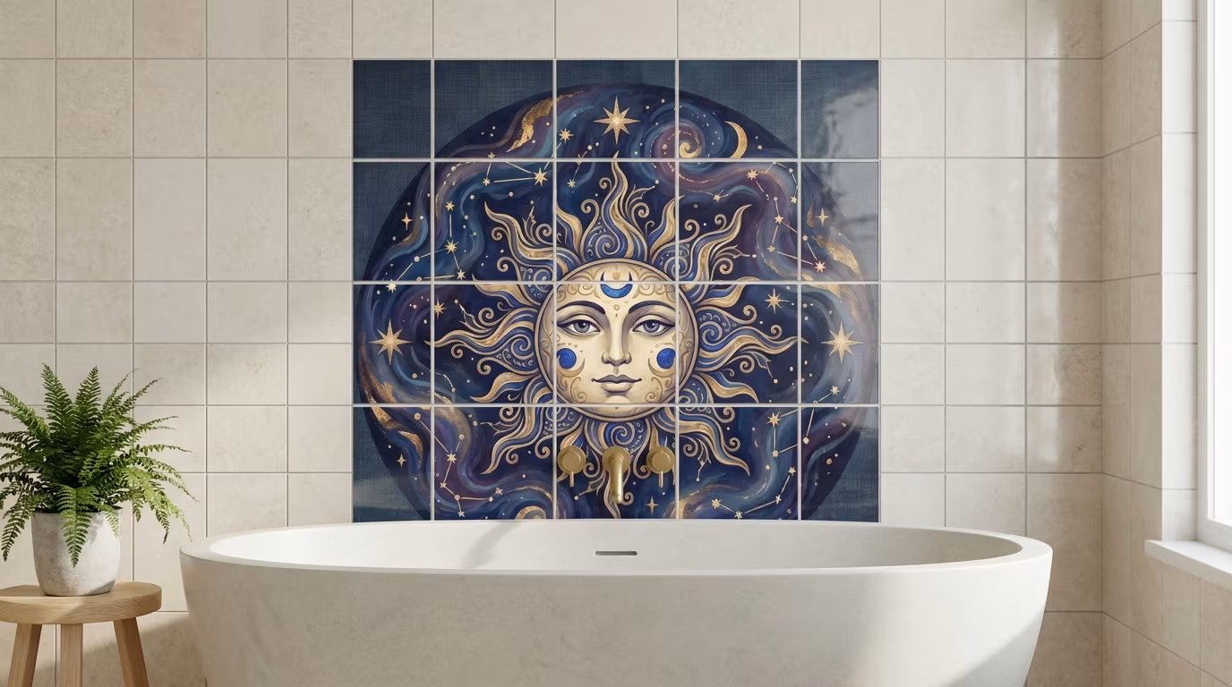 Celestial Dreamy Sun - Accent Tile - Image 2