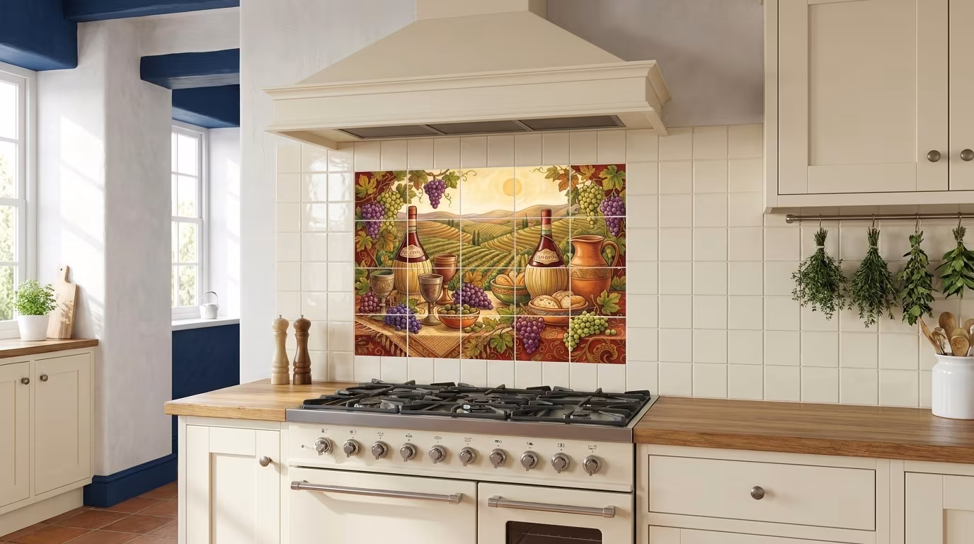 Chianti with Goodies - Tile Mural - Image 2