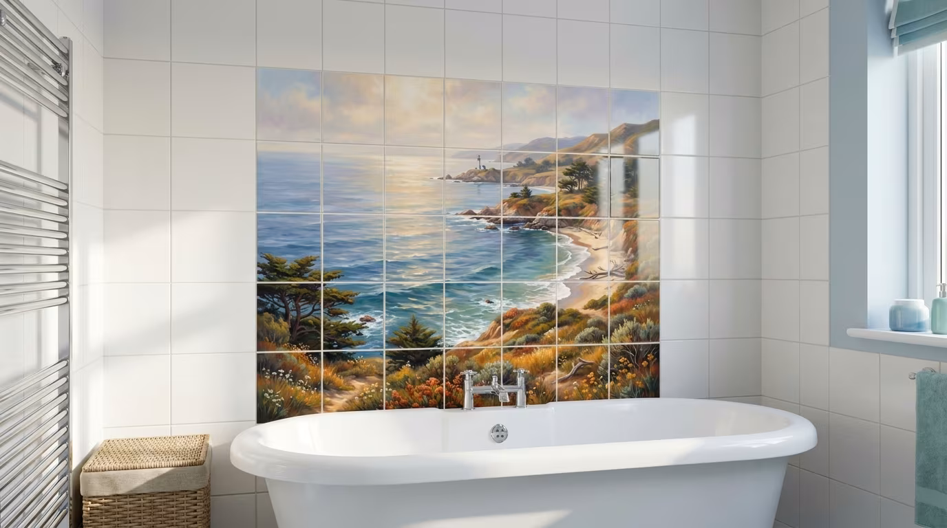 Coastal California tile mural