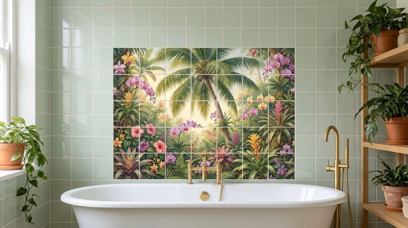 Coconut Palm 1 - Tile Mural - Image 2