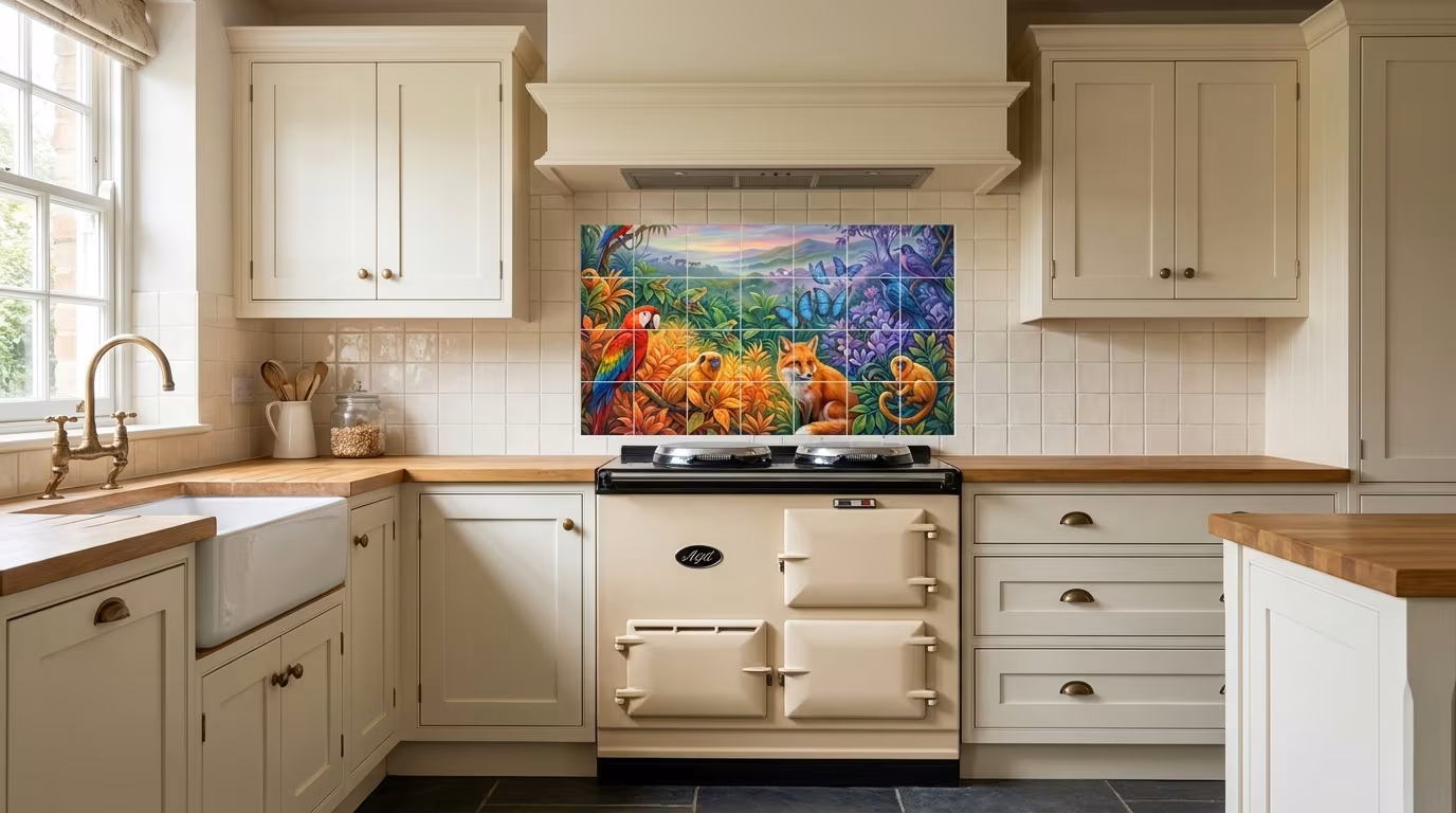 Colors of the Rainbow splashback tile mural