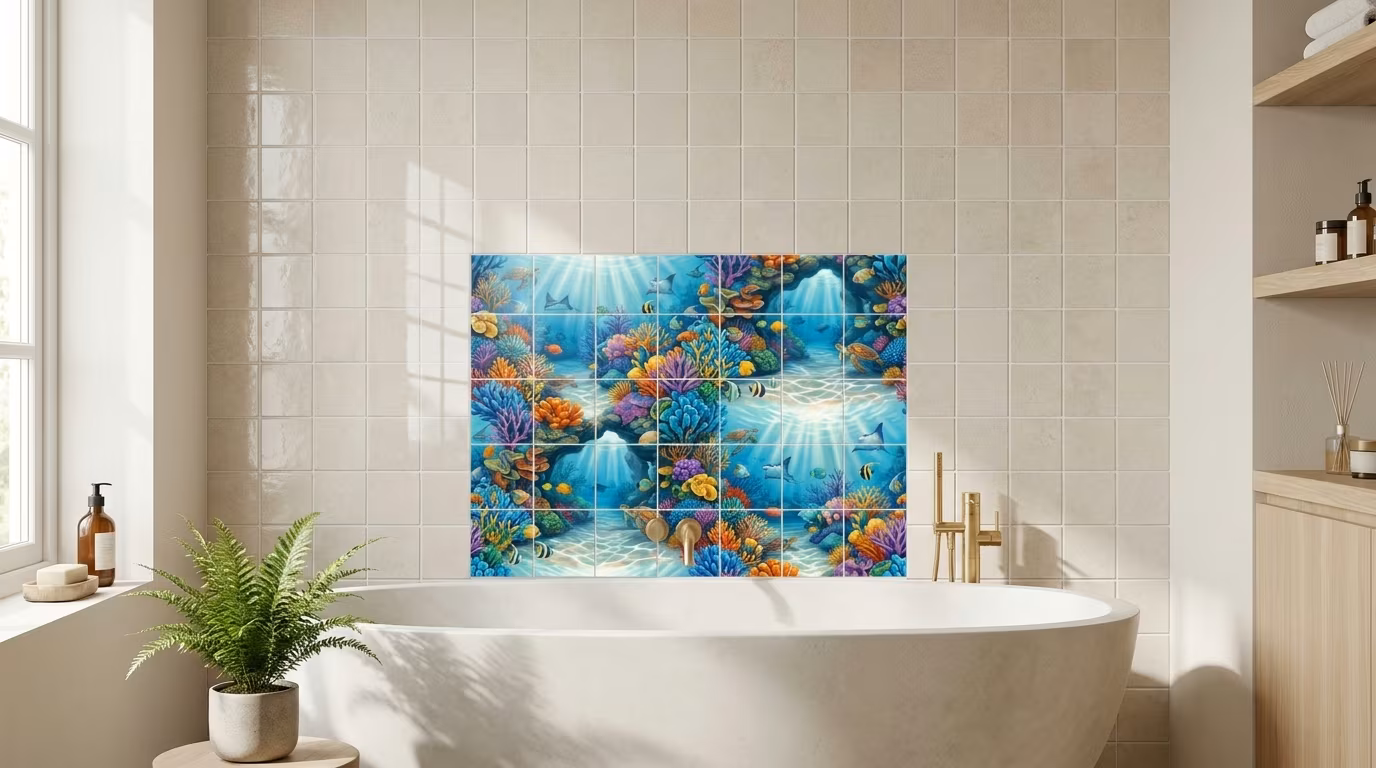 Coral Grotto 2 - Porcelain Tile Mural - Image 2