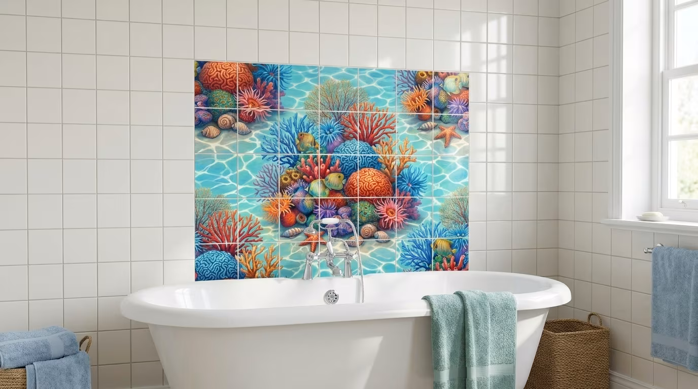 Coral Still Life 2 - Tile Mural - Image 2