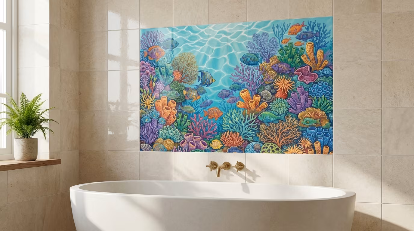 Coral Still Life Collage - Tile Mural - Image 2