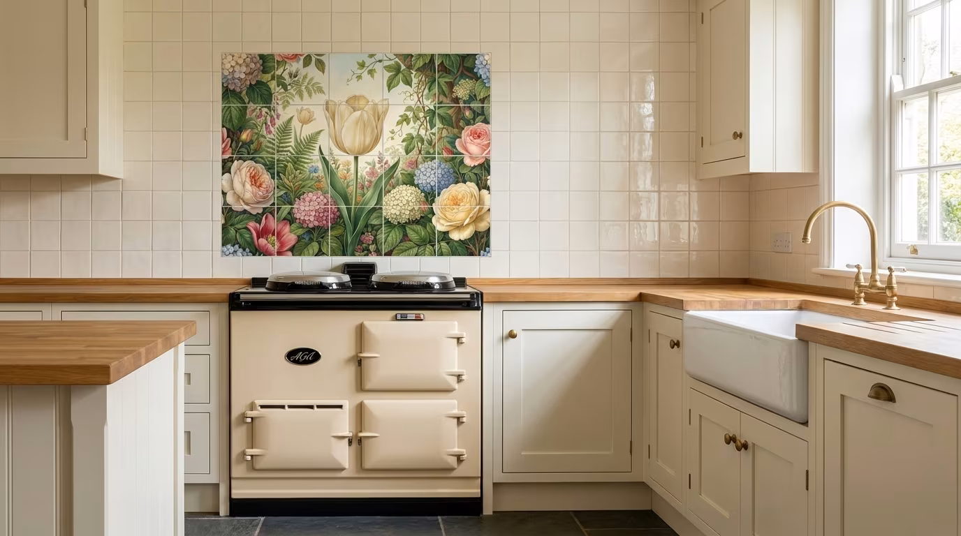 Cream Tulip - Tile Mural - Image 2