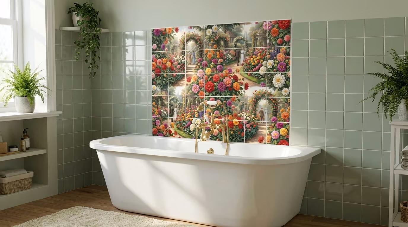 Dahlia Festival - Tile Mural - Image 2