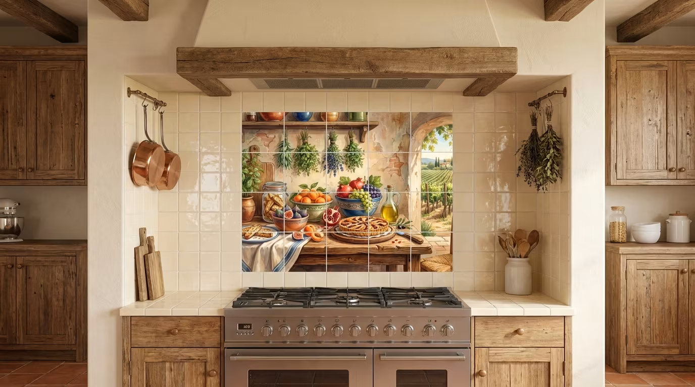 Desserts tile mural