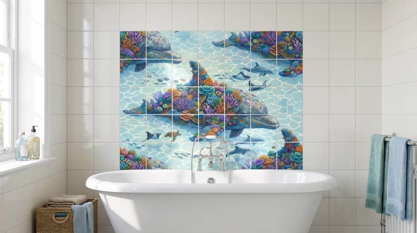 Dolphin Island - Tile Mural - Image 2