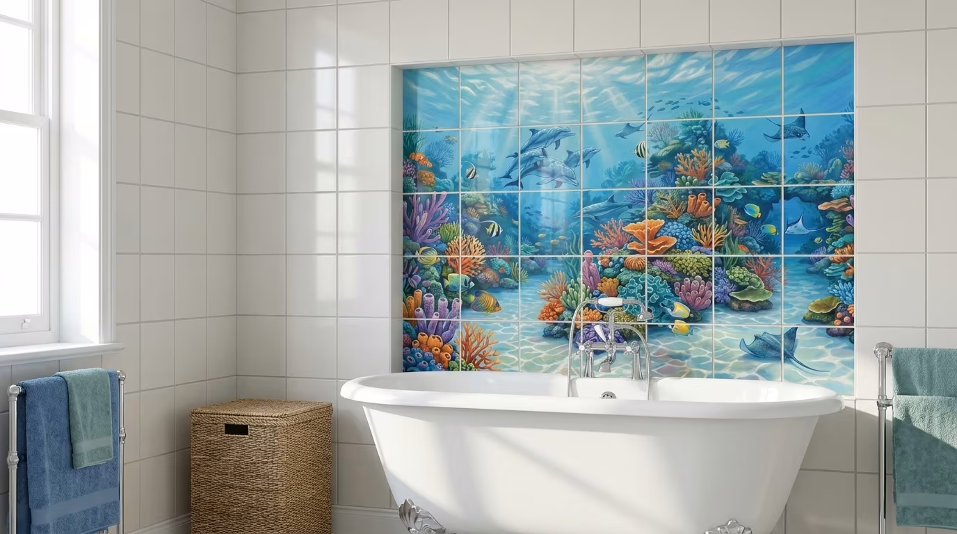 Dolphin Reef - Tile Mural - Image 2
