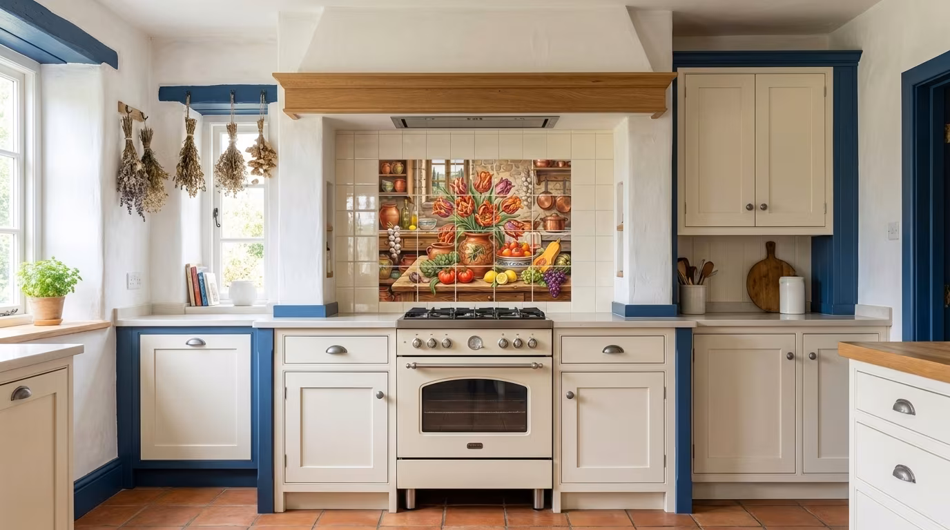 Dragon Tulips tile mural