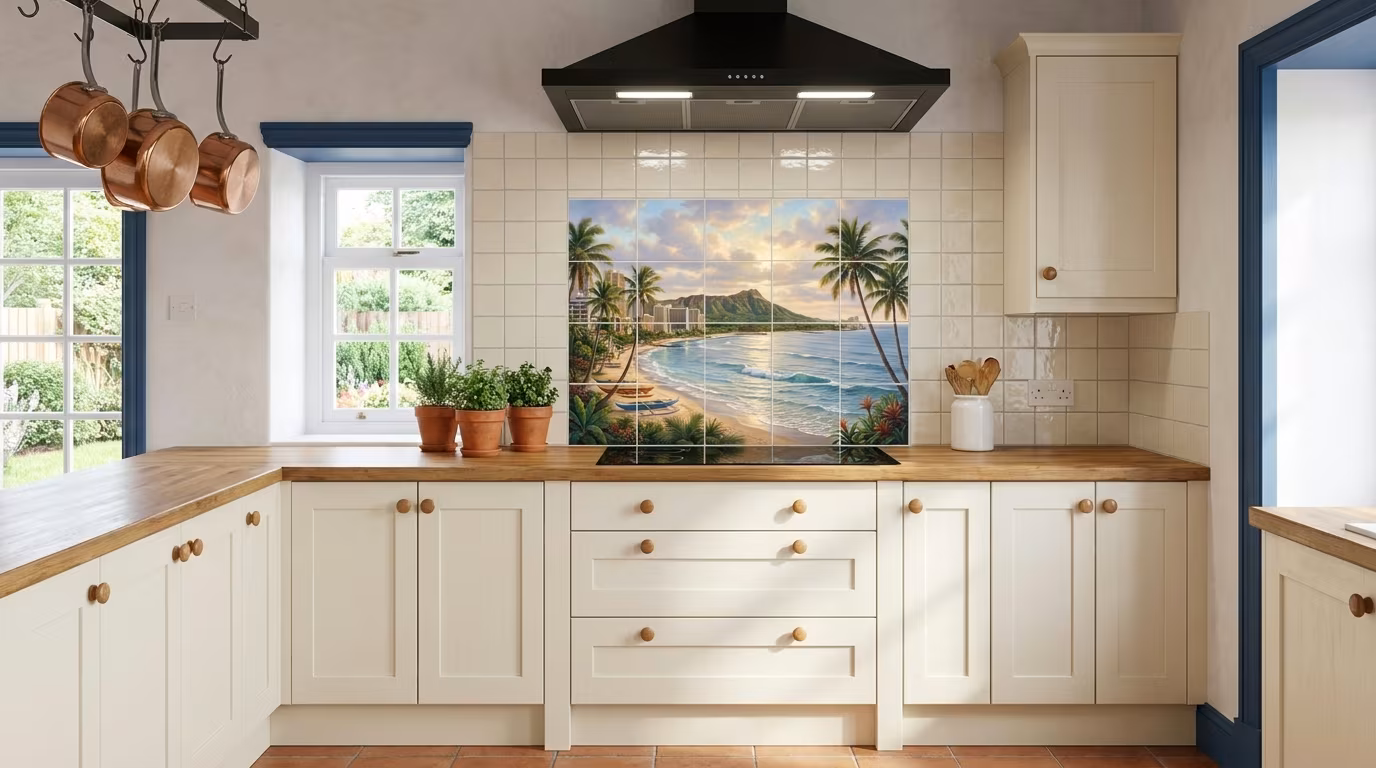 Dreaming of Waikiki tile mural