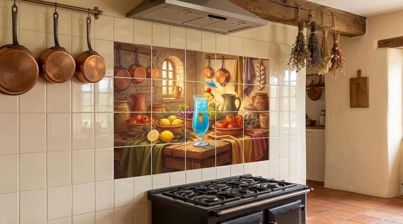 Drink Recipe-Blue Hawaiian - Tile Mural - Image 2