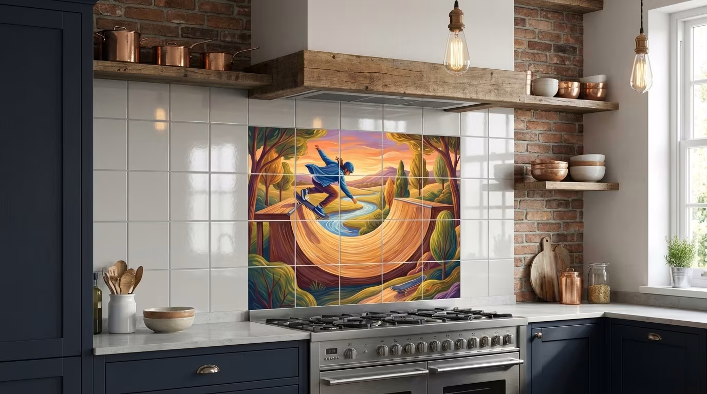 Dropping In - Tile Mural - Image 2
