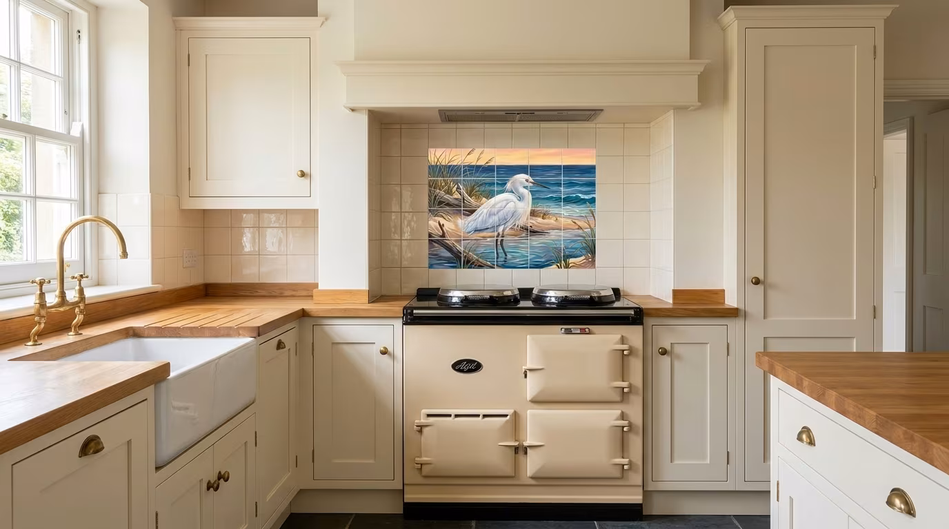 Egret Beach - Tile Mural - Image 2