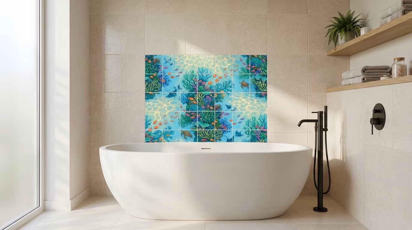 Emerald Reef I - Tile Mural - Image 2