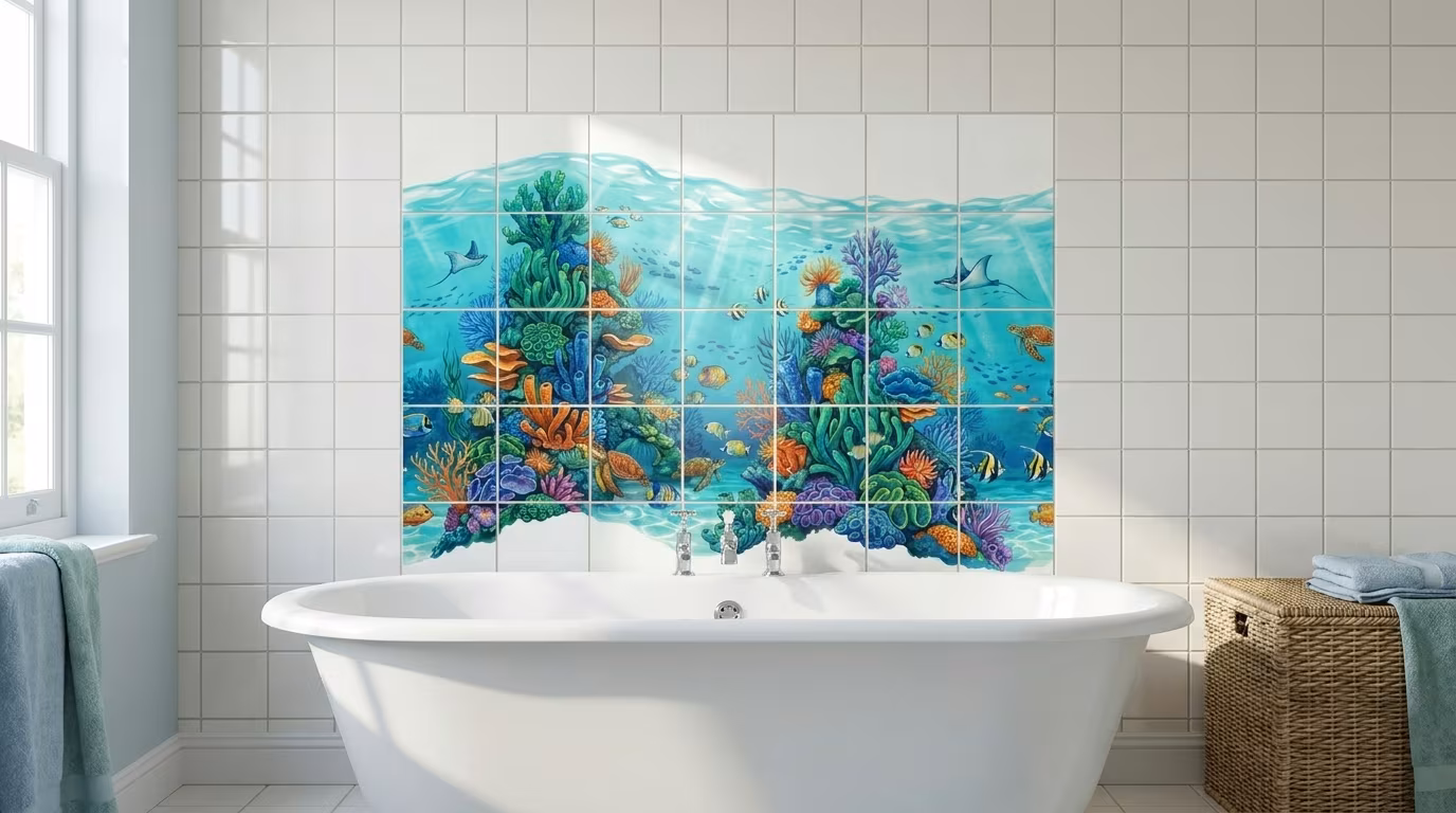 Emerald Reef IV - Tile Mural - Image 2