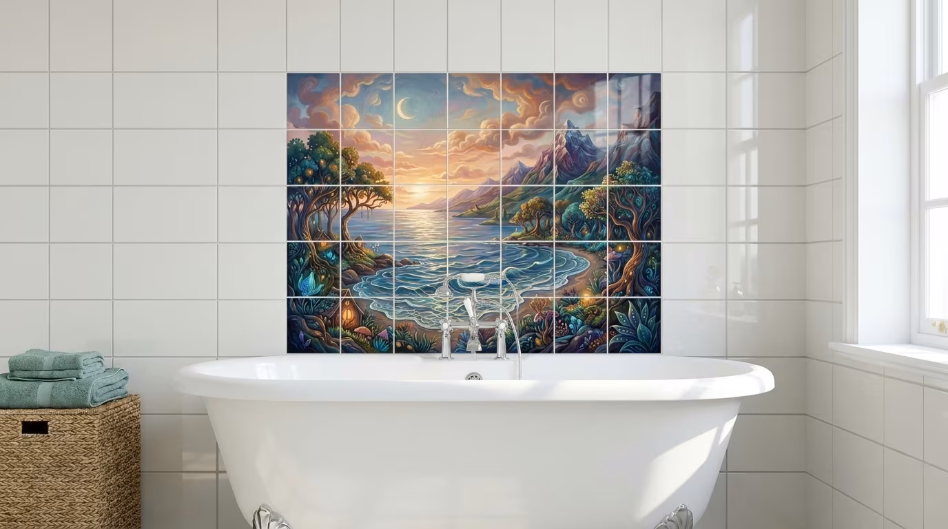 Enchanted Lake 2 tile mural