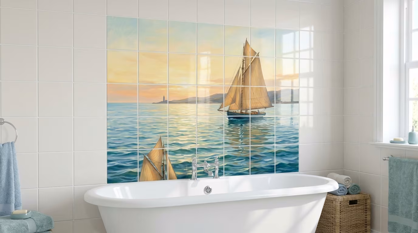 Essex Sailboat - Tile Mural - Image 2